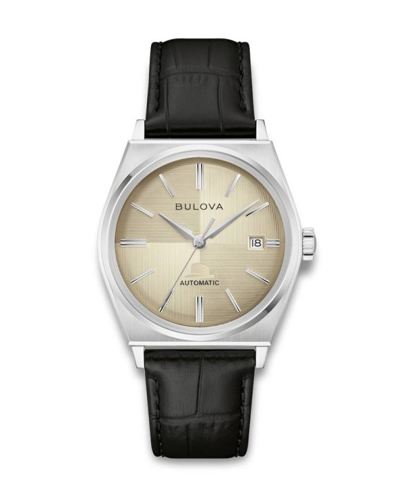 Bulova Frank Sinatra Nothing But The Best 37mm - 96B483 med champagnefarget skive og sort skinnrem