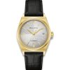 Bulova Frank Sinatra Nothing But The Best 37mm - 97B243 med gullfarget kasse, sølvfarget skive og sort skinnrem