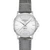 Certina DS 8 Lady 31mm C045.010.16.031.00 dameklokke i stål med sølvfarget skive og grå lærrem