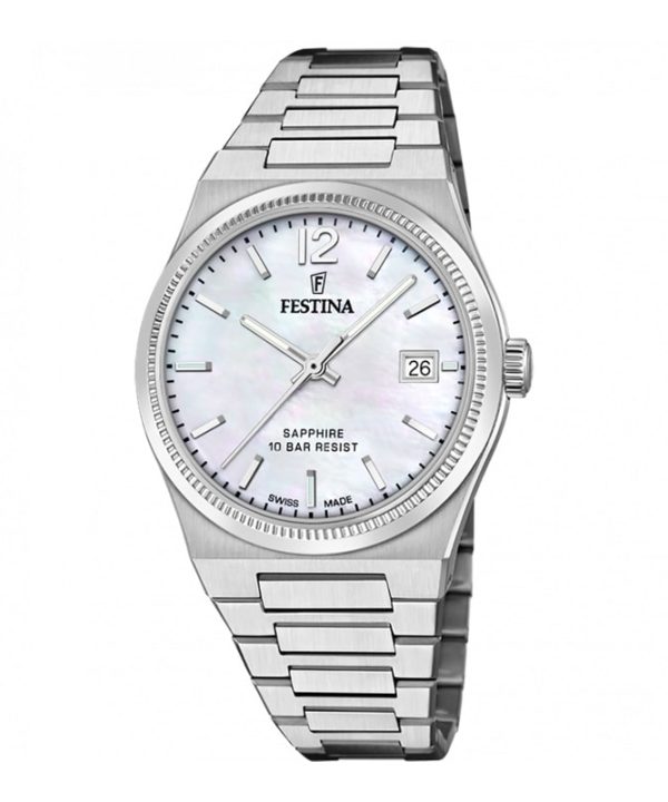 Festina Women's Watch Swiss Made Rivé Beige - F20035-1