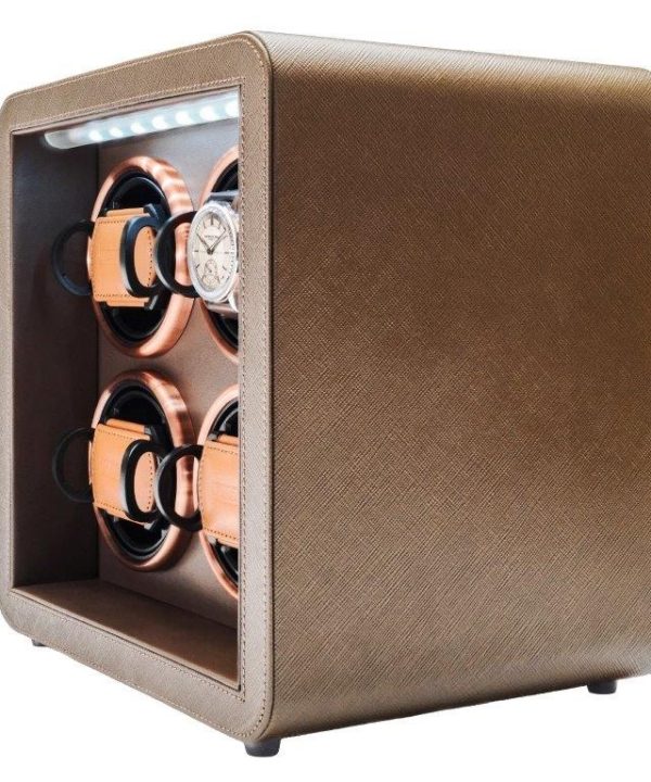 Alternative view of Leanschi watch winder 4 slots/brown saffino