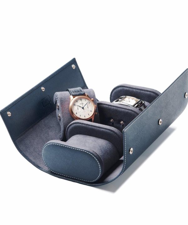 Leanschi 3 watch roll/blue leather