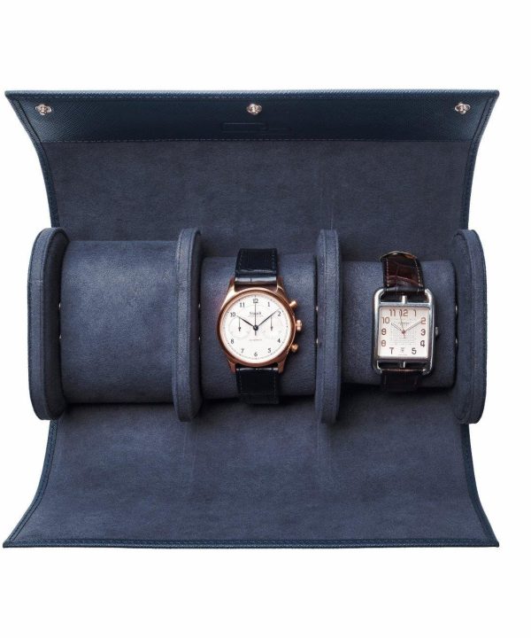 Leanschi 3 watch roll/blue leather - Bilde 4