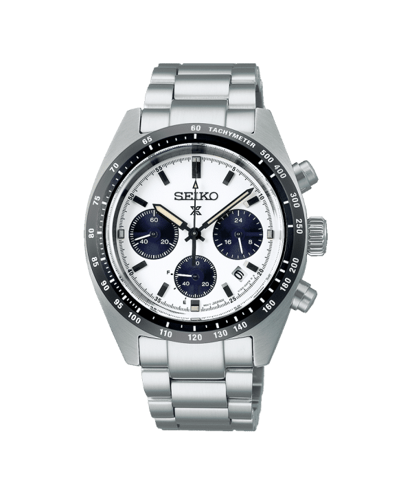 Seiko Prospex Speedtimer Solar 39mm SSC813P1 kronograf med hvit urskive og blå subdials