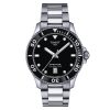 Tissot Seastar 1000 T120.410.11.051.00 herreklokke med sort skive, sort dykkerbezel, datovisning ved klokken 6 og stållenke i rustfritt stål.