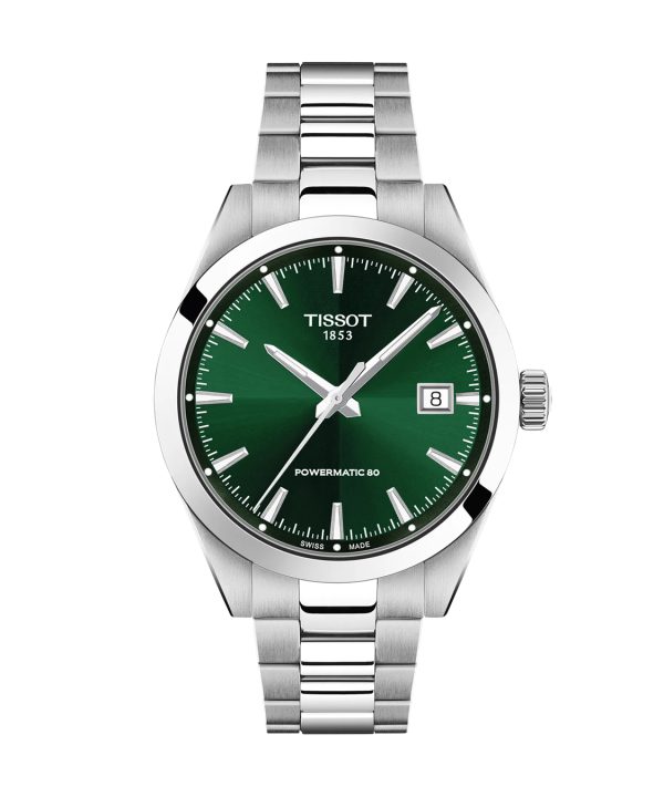Tissot Gentleman 38mm T165.807.11.091.00 med grønn skive og stållenke